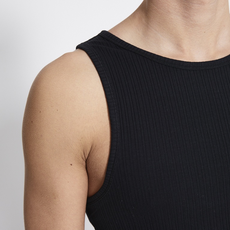 Ribbed tank top "Worm" Black
